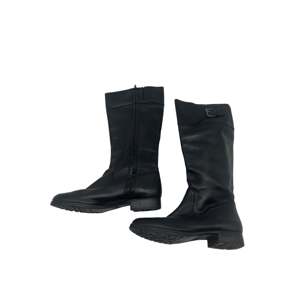 Lauren Ralph Lauren Sigrid Black Leather Knee High Boots Women's Size 8B